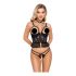 Abierta Fina - Open Thong and Corset (Black) 