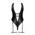 Obsessive Punta Negra - Glossy, Low-Cut Swimsuit (Black) 