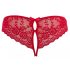 Cottelli - Red Bow-Embellished Open Crotch Panties 