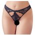 NO:XQSE - Bow-Embellished Open Women's Panties (Black)  - M