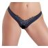 Cottelli - Pearl and Open Flower Women's Panties (Black)  - L