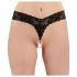 Cottelli - Double Pearl Lace Thong (Black)  - XL