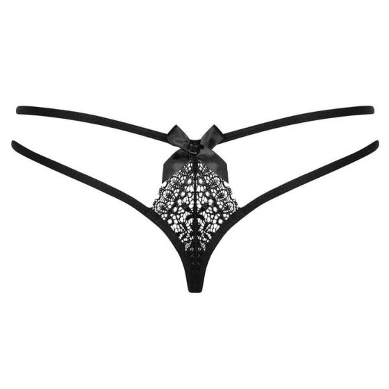 Obsessive Intensa - double-strap lace thong (black) - L/XL