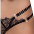 Cottelli - Luxury Open Crotch Thong with Rings (Black) 