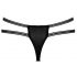 Cottelli - Luxury Open Crotch Thong with Rings (Black) 