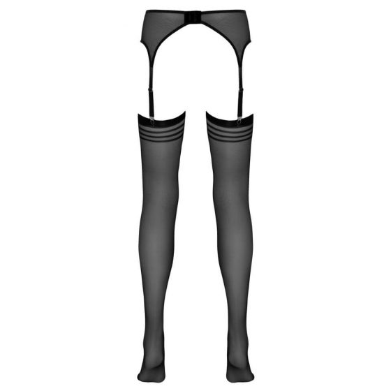 NO:XQSE - striped tights with suspenders (black) - L/XL