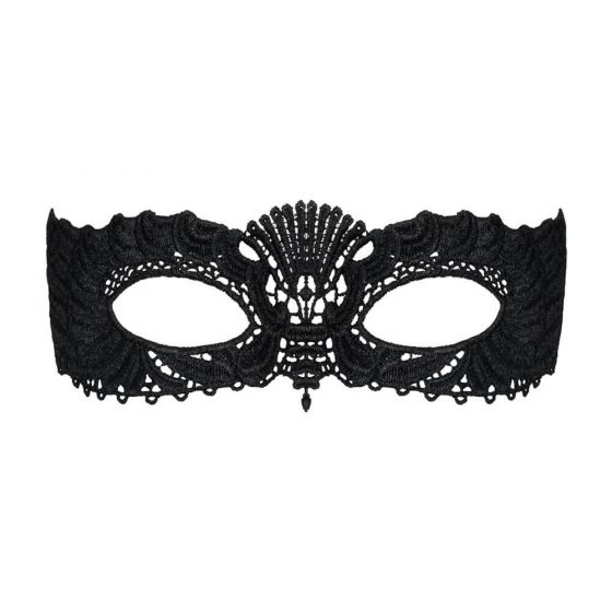Obsessive - embroidered Venetian mask (black)