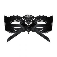 Obsessive - embroidered Venetian mask (black)