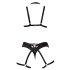 Cottelli - ornament body harness underwear trio - black (S-L)