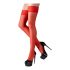 Cottelli - Satin Thigh Highs (Red)  - 3/M-L