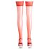 Cottelli - Satin Thigh Highs (Red)  - 5/XL