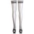 Cottelli - Black Thigh Highs with Striped Trim 