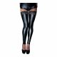 Noir - Lace Glossy Thigh Highs (Black)  - M