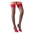 Cottelli - Black Stockings with Red Lace Trim  - 4