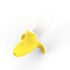 Lonely - Battery-Powered, Waterproof Banana Vibrator (Yellow-White) 