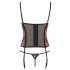 Cottelli - Rose Bustier and Thong Set (Black-Red)  - 80B/M