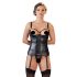 Cottelli Bondage - Glossy Lift-Up Top with Hand Restraints (Black)  - L