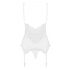 Obsessive 810-COR-2 - Lace garter top and thong (white) - L/XL