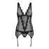 Emperita Obsessive - Embroidered Top and Thong (Black)  - L/XL