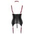 Cottelli Bondage - Glossy Lift-up Top with Collar (Black)  - M