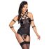 Cottelli Bondage - strappy top with handcuffs and thong (black)