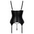 Abierta Fina - Uplift Top with Garter (Black) 