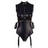 Cottelli Bondage - Sleeveless Glossy Bodysuit with Hand Restraints (Black)  - L