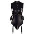 Cottelli Bondage - Sleeveless Glossy Bodysuit with Hand Restraints (Black)  - L