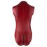 Cottelli Party - Zippered Sleeveless Shiny Bodysuit (Burgundy)  - XL