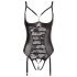 Abierta Fina - sparkly strappy lace open body (black)