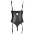 Abierta Fina - Sparkling Strap Lace Open Bodysuit (Black)  - 80C/M