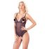 Cottelli - Lace and Pearl Open Bodysuit (Black)  - L