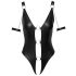 Cottelli Bondage - Glossy Open Bodysuit with Rings (Black)  - M