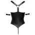 Cottelli Bondage - Glossy Open Bodysuit with Rings (Black)  - M