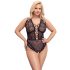 Cottelli Curves Plus Size - Sheer Patterned Bodysuit (Black) 