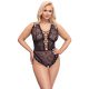 Cottelli Curves Plus Size - Sheer Patterned Bodysuit (Black) 