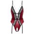 Abierta Fina - open body with suspenders (black-red)