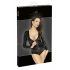 Noir - glossy long sleeve bodysuit (black)  - M