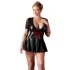 Cottelli Plus Size - Shiny dress with red corset (black) - XXXL