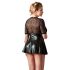 Cottelli Plus Size - Shiny Dress with Red Lace (Black)  - XXXXL