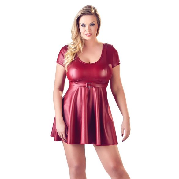 Cottelli Plus Size - A-Line Mini Dress (Burgundy) 