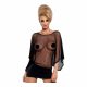 Obsessive Punker - Transparent Mini Dress with Thong (Black)  - L/XL