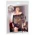 Mandy Mystery - Fishnet Tube Dress with Garters and Thong - Black (S-L) 