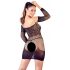 Mandy Mystery - Fishnet Tube Dress with Garters and Thong - Black (S-L) 