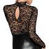 Noir - Long Sleeve Lace Dress (Black)  - XL