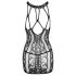 NO:XQSE - Lace Pattern Fishnet Mini Dress (Black) 