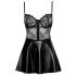 Noir - Lace Top Shiny Dress (Black) 