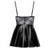 Noir - Lace Top Shiny Dress (Black) 