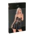 Noir - Lace Top Shiny Dress (Black)  - L