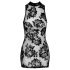 Black Embroidered Rose Sleeveless Mini Dress 